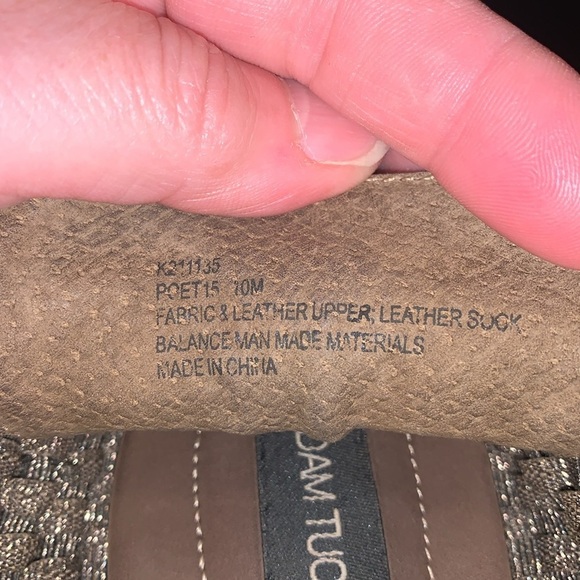 Adam Tucker Flats.  Fabric & Leather Upper.  Leather Sock.  Bronze.  Flats.  10 - Picture 10 of 10